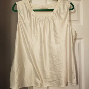 JM COLLECTION White Satin Tank